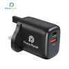 Phone Planet -PP-20WPDQCUK -20W USB C PD Fast Charger, Dual Port Type-C QC3.0 Wall Adapter UK Plug