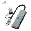 PhonePlanet -PP-DS06 – USB-A/C to USB Hub  4-in-1 High-Speed Data Expansion