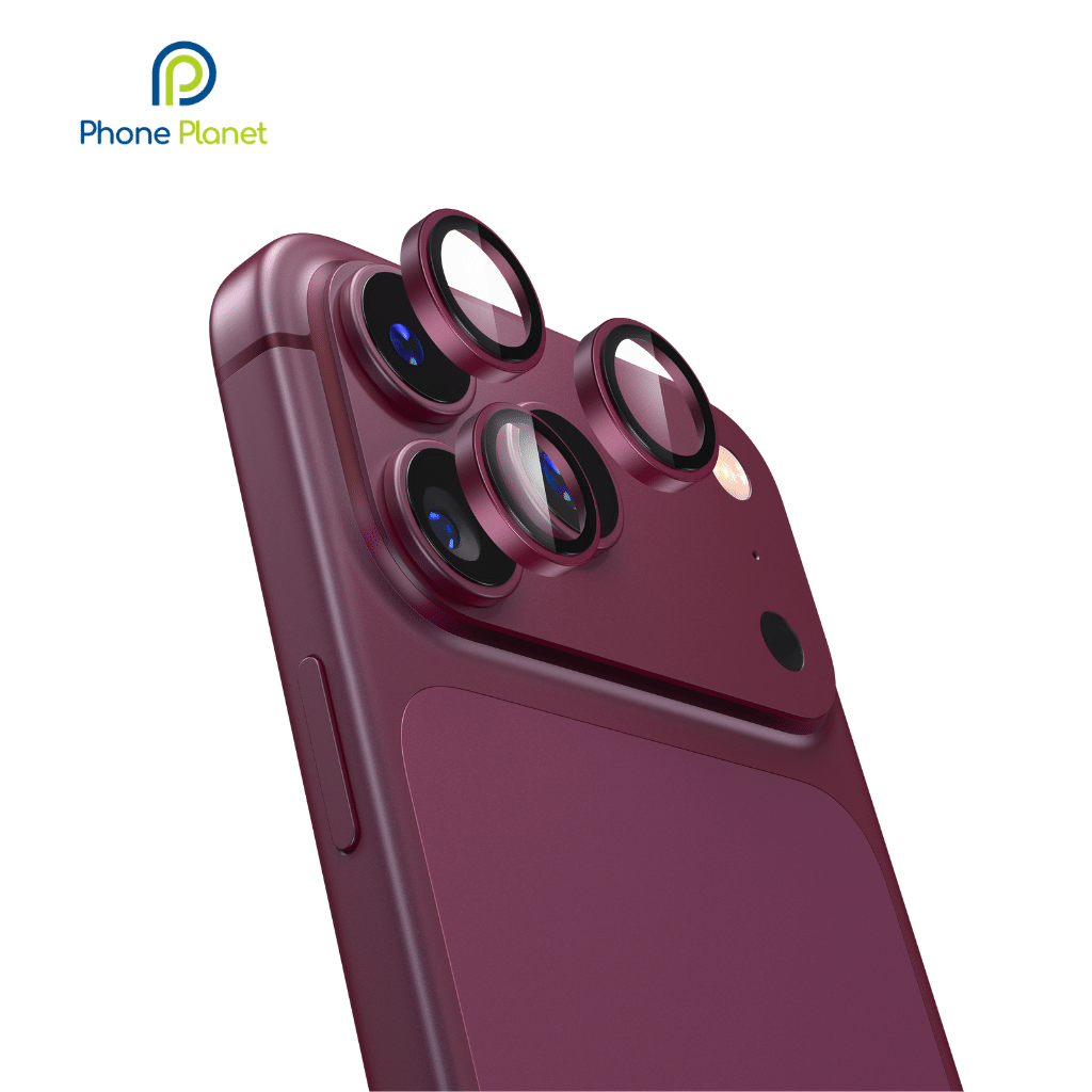 Phone Planet PP-LS-IP18PRO-MAX-RD Camera Lens Protector – Aluminum Alloy & Hard Glass, Ultra-Thin Protection(RED)