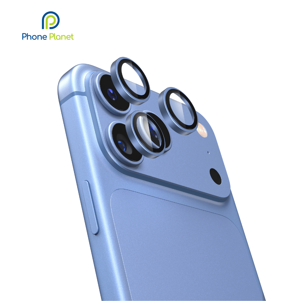 Phone Planet PP-LS-IP18PRO-MAX-BE Camera Lens Protector – Aluminum Alloy & Hard Glass, Ultra-Thin Protection(BLUE)